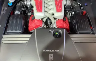 Ferrari 599 GTB Engine Close-up Close-up of Ferrari 599 GTB engine with red and silver components
